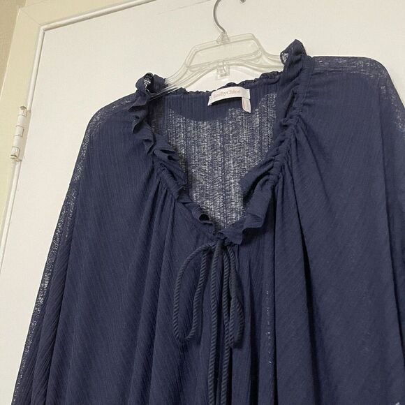 See by Chloe navy knit boho drop waist tunic dress size US small - Picture 5 of 7